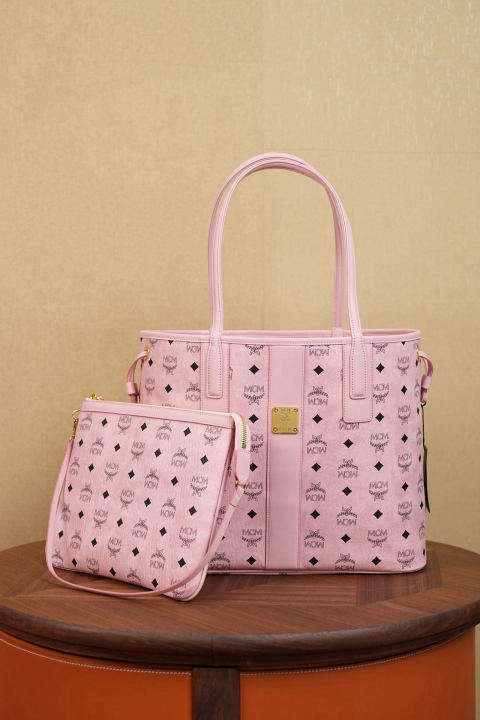 MCM Liz Visetos Medium Reversible Shopping Bag