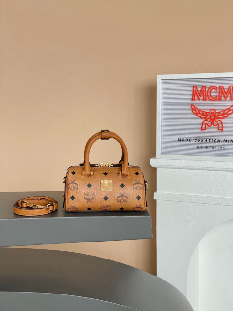 MCM AREN ESSENTIAL MINI Boston Pillow Bag