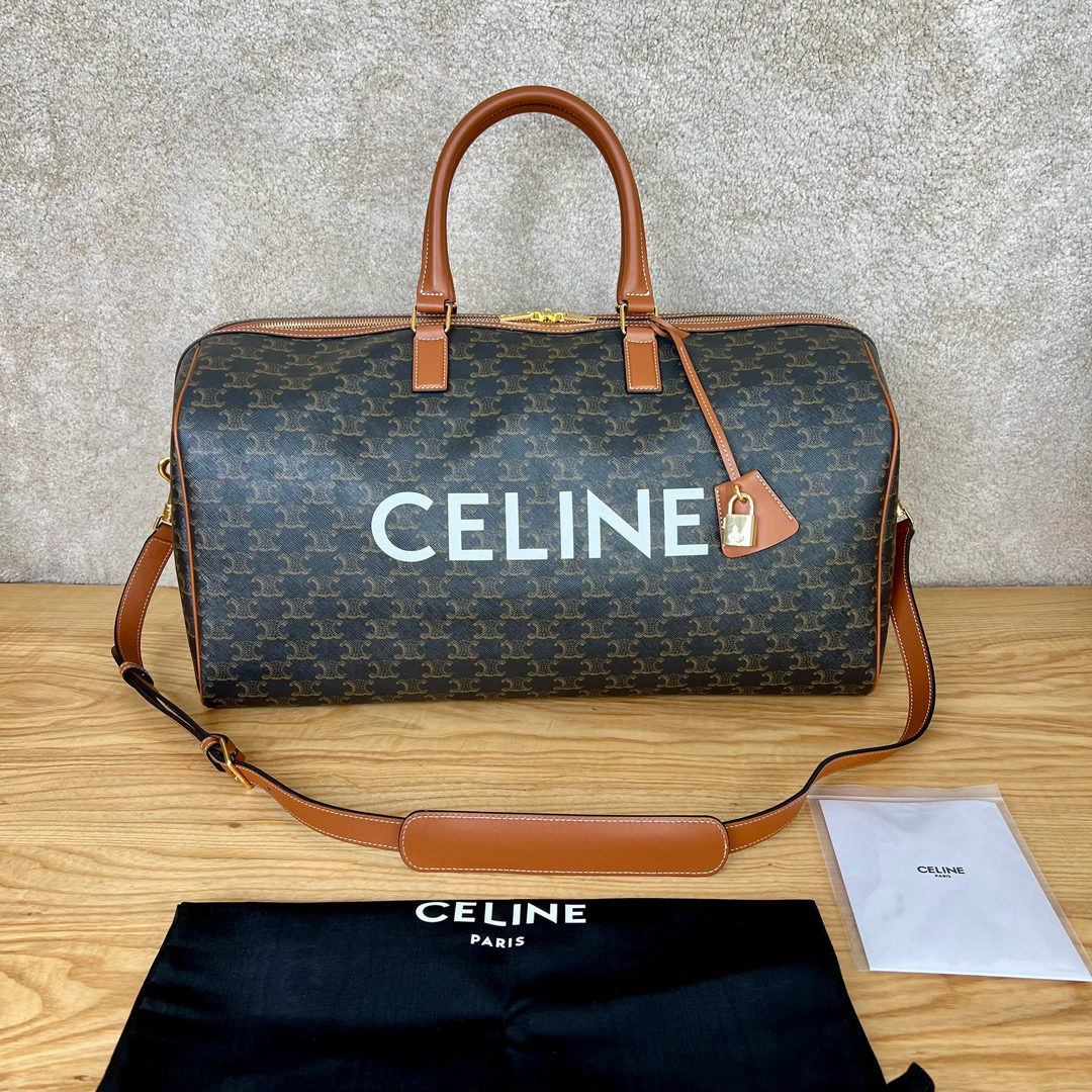 Celine print and logo print travel bag