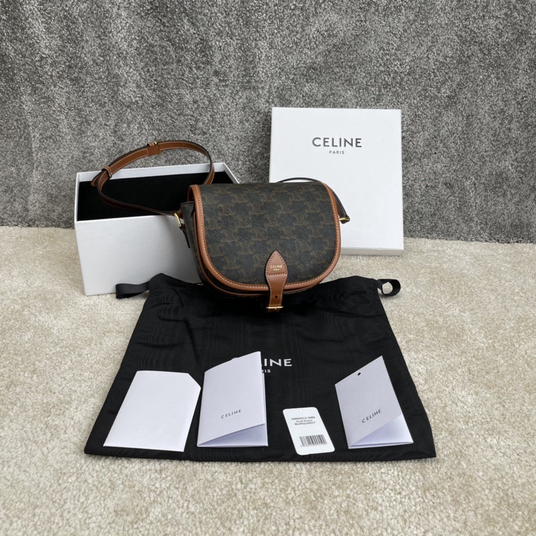 Celine FOLCO Medium Logo Print Handbag