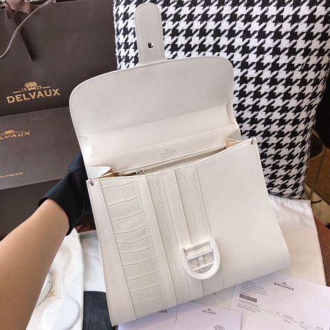 Delvaux Sporty Stripes Noir & Ivory Brillant
