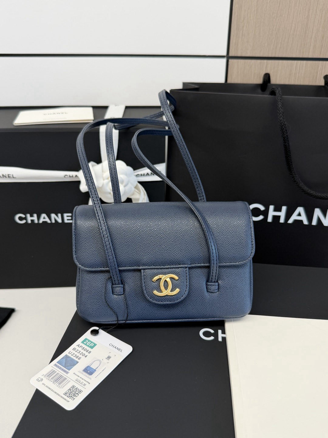 CHANEL runway style long flap handbag