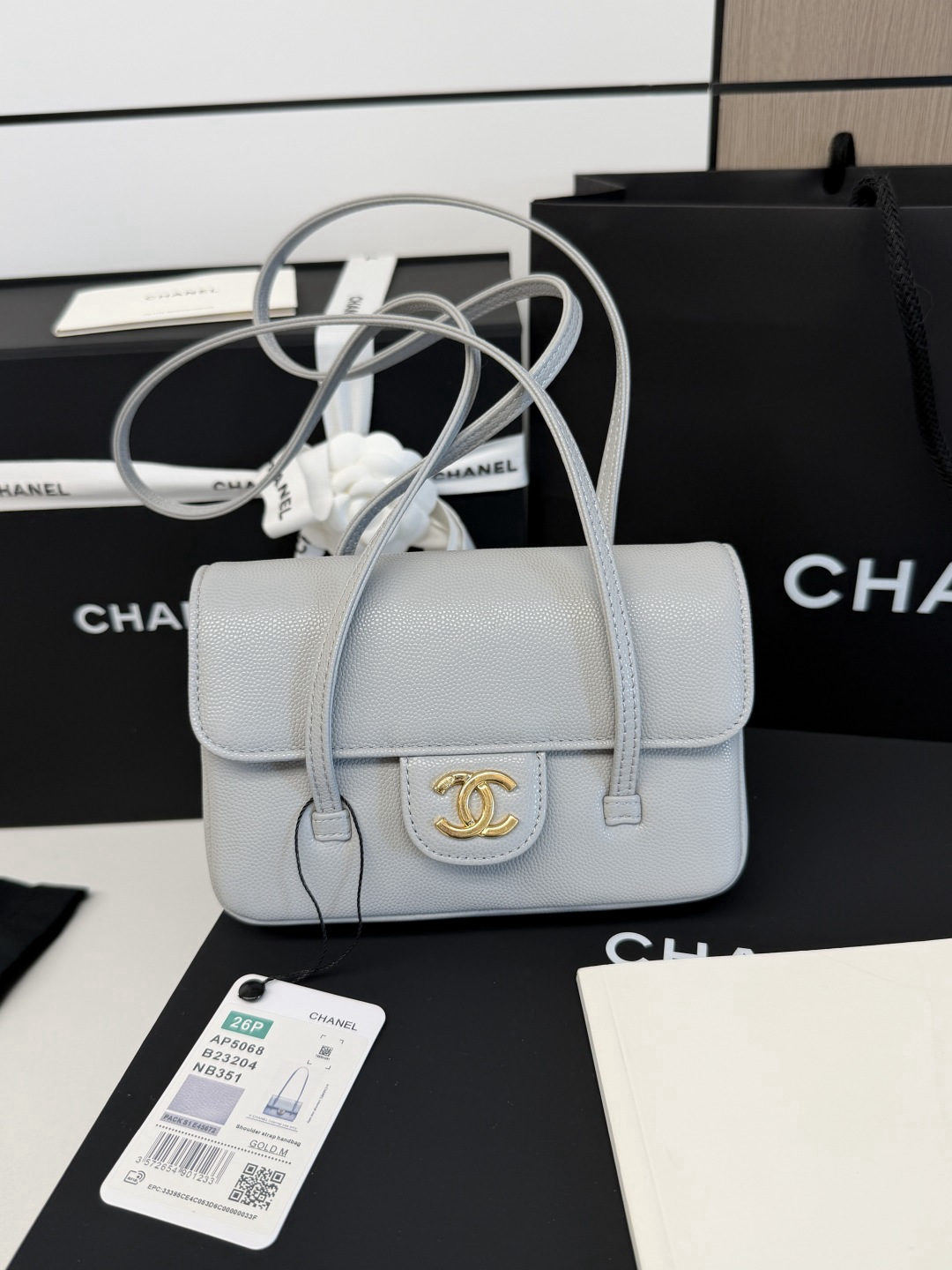 CHANEL runway style long flap handbag