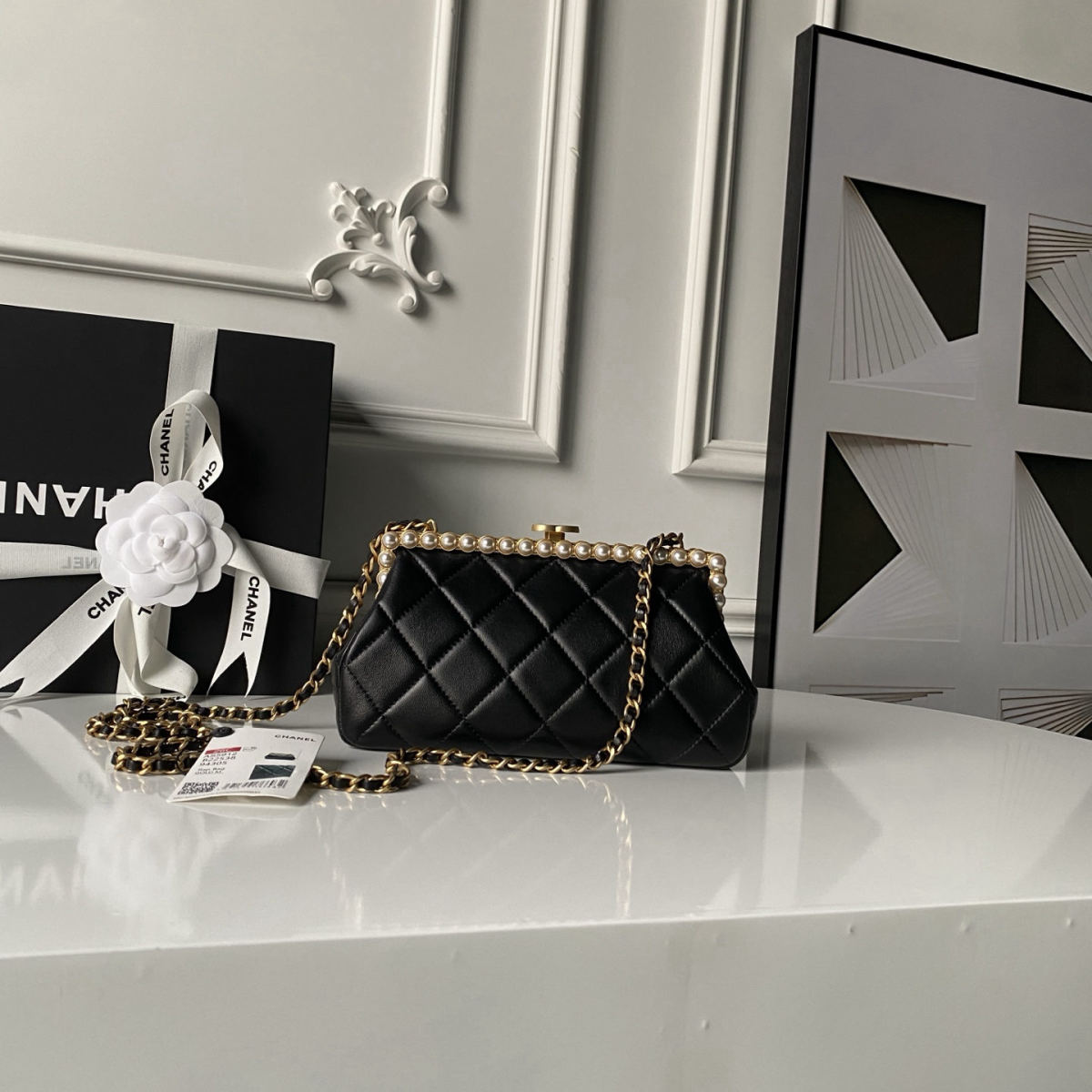 CHANEL pearl evening bag