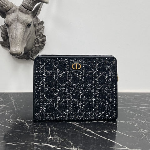 Dior Oblique canvas clutch