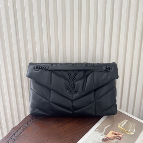 Yves Saint Laurent Louis Puffer Large Quilted Flat Lambskin Bag