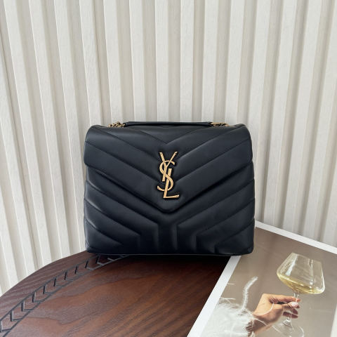Yves Saint Laurent Loulou Small Y-shaped Patchwork Leather Messenger Bag