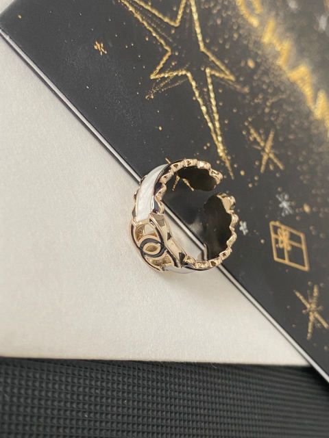 Chanel double C logo ring