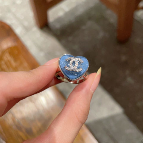 Chanel double C logo ring