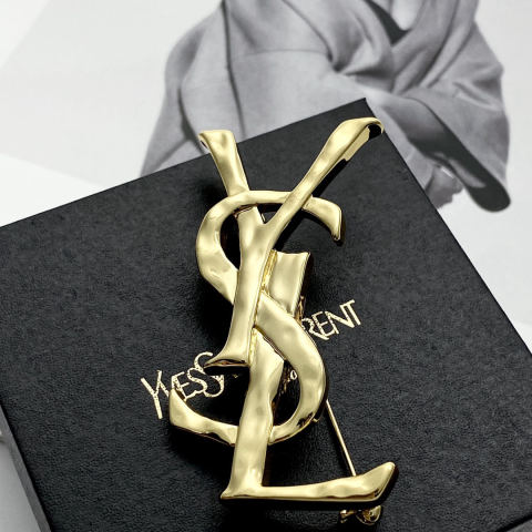Saint Laurant Logo Brooch