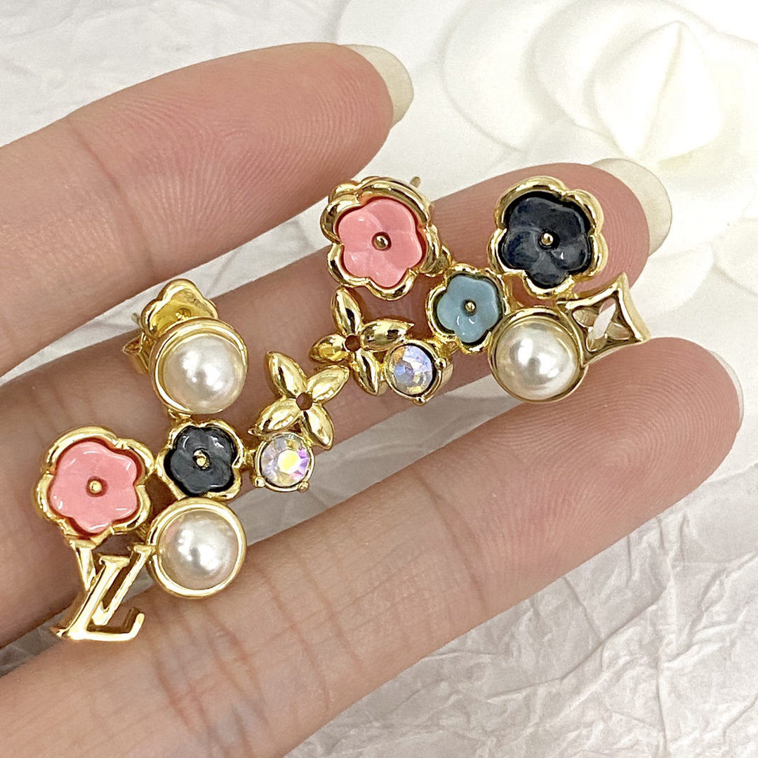 LV Rainbow Floral Earrings