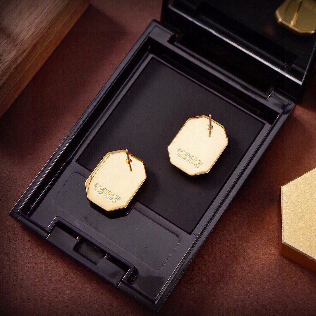 Balenciaga square diamond earrings