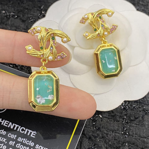 Chanel vintage colored gemstone earrings.