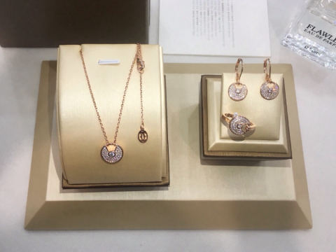 Cartier amulet full diamond necklace earrings and ring