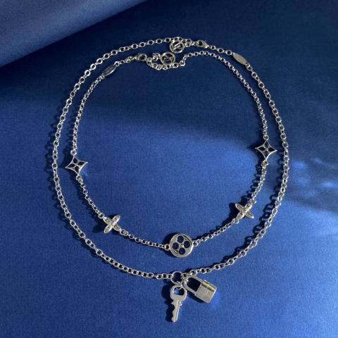 LV double chain necklace