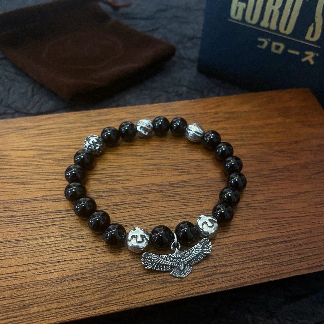 GORO'S Obsidian Eagle Bracelet