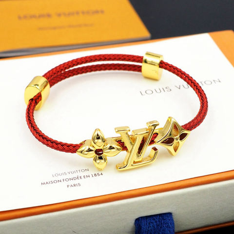 LV letter floral colorful thread bracelet