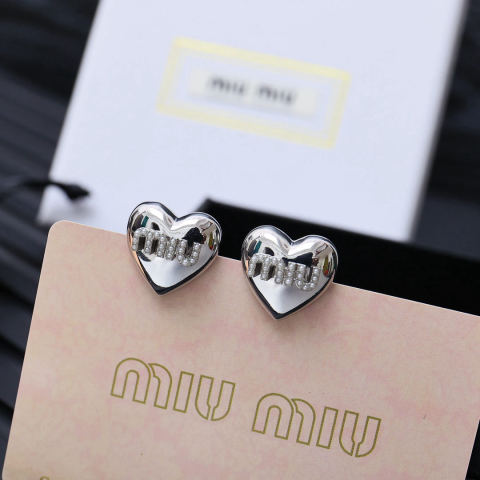 Miumiu Miumiu Heart Pearl Earrings